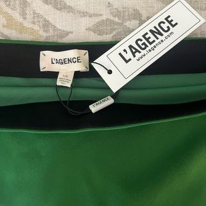 L’AGENCE silk midi skirt